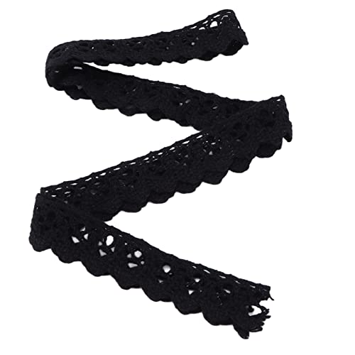 Resefinem Elegant schwarzes Baumwollspitzenband mit 1,5 cm Breite und 20 Yards Länge ideal für Vorhangkleidung Tischdecke und Handwerksprojekte Resefinem Elegant schwarzes Baumwollspitzenband mit 1,5 cm Breite und 20 Yards Länge ideal für Vorhangkleidung Tischdecke und Handwerksprojekte von Respicefinem