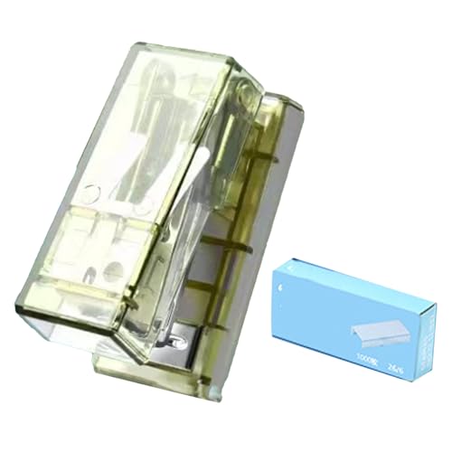 Resefinem Mini Stapler niedliche tragbare halbbetriebliche Stahlkonstruktion Sparen Sie Bemühungen Büro Desktop Stapler ideal für die Schule und den Bürogebrauch Weiß (Green) von Respicefinem