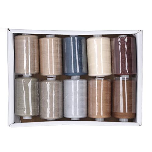 Resefinem -Nähmaschinenfaden 10 Farbgrau Serie Polyester Stickmaschine mit hervorragende Zugfestigkeit ideal für das Nähen von Dekoration Handwerk Kleidung und Kleidungsproduktion von Respicefinem