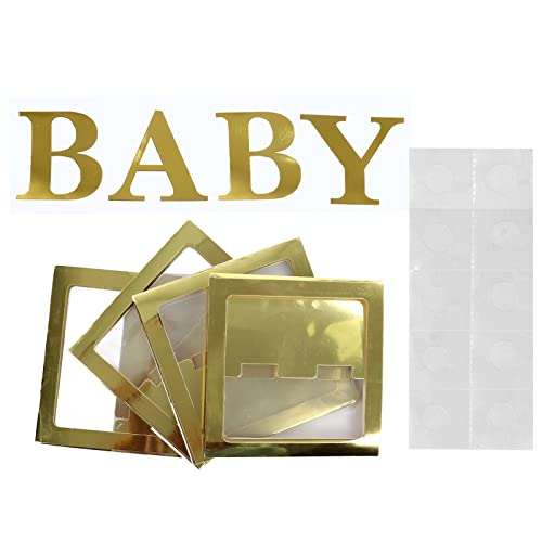 Resefinem Safe harmlose goldene transparente vorgeklappte Papierplastik Clear Babypartonballonboxen ideal für die Hochzeitsdekoration der Partydekoration und jede Party im Innen- von Respicefinem