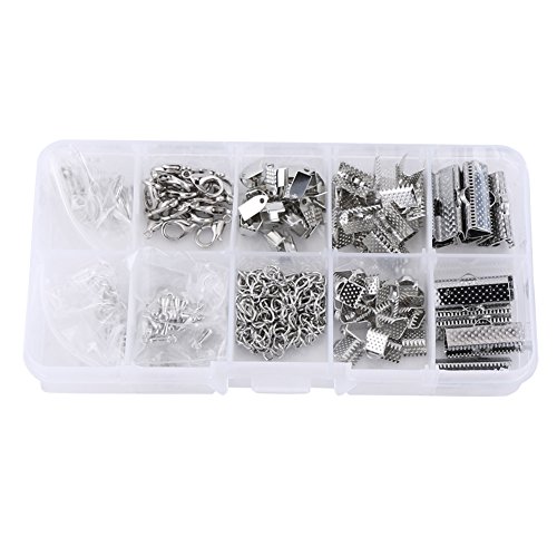 Resefinem Schmuck Crafts Kit Erkenntnisse liefert Zubehör Ringkette Sortiment in Weiß ideal für Halskettenarmbandohrring und andere Schmuckhandwerksherstellung mit (Silver) von Respicefinem