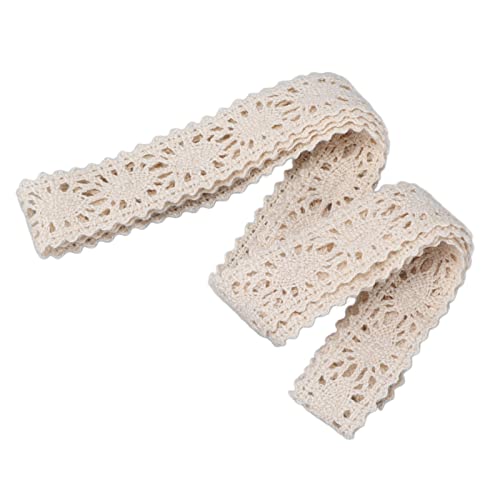 Resefinem White Spitze Retro -Stoff Handnäht DIY -Material Baumwollfadenspitze für Weihnachtsdekoration und verschiedene Handwerksprojekte, die für Kleidungsgeschenk und (Beige) von Respicefinem
