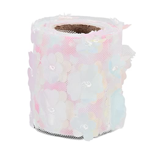 Resefinem exquisit helle schöne Blumen Tüll Rollen 8cm 10yd flexibel für DIY -Projekte mehrere Farben für Hochzeit Ballettrock Machen Sie Puppenherstellung Stickerei Hut machen (Gradientenrosa Gelb) von Respicefinem