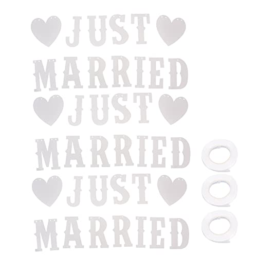 Resefinem gerade verheiratet Banners Multi Zweck einfach mit niedlichen Design -Komplett -Werkzeugen ideal für Hochzeitsdekorationen Partys und Fotos von Respicefinem
