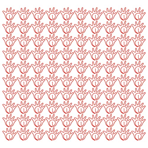 Respice finem 100Pcs Metall hand geformte Büroklammer rostfrei Dekoration für Büro und Schule in Gelb (Rot) von Respicefinem