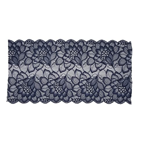 RespiceFinem 10 Yards 23 cm Breite dekorative elegante Spitzenband für Geschenkverpackung Brautkleidung Stickerei Dekoration Hautfarbe (Blau) von Respicefinem
