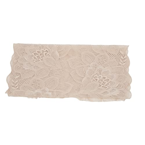 RespiceFinem 10 Yards 23 cm Breite dekorative elegante Spitzenband für Geschenkverpackung Brautkleidung Stickerei Dekoration Hautfarbe (Hautfarbe) von Respicefinem