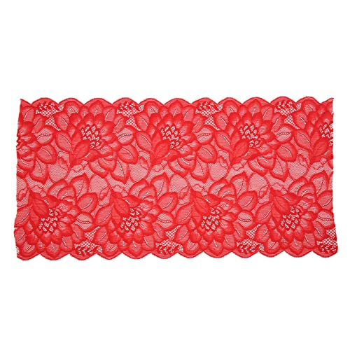 RespiceFinem 10 Yards 23 cm Breite dekorative elegante Spitzenband für Geschenkverpackung Brautkleidung Stickerei Dekoration Hautfarbe (Rot) von Respicefinem