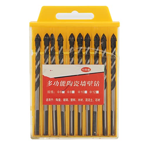 RespiceFinem 10pcs Bohrer mit schwarz gekreuzten Winkel Speerspear -Hex -Griff zum Bohren von Beton Keramikfliesen Ziegelglas Plastikholz RespiceFinem 10pcs Bohrer mit schwarz gekreuzten Winkel Speerspear -Hex -Griff zum Bohren von Beton Keramikfliesen Ziegelglas Plastikholz von Respicefinem