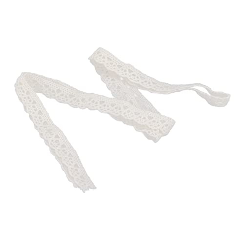 RespiceFinem 20 Yards Spitzenbänder Baumwollfaden Dekorative Accessoires für DIY -Handwerkskleidung Dekorationen Geschenkboxen Blumendesigns in Weiß (Beige) von Respicefinem