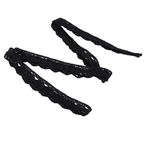 RespiceFinem 20 Yards Spitzenbänder Baumwollfaden Dekorative Accessoires für DIY -Handwerkskleidung Dekorationen Geschenkboxen Blumendesigns in Weiß (Schwarz) von Respicefinem
