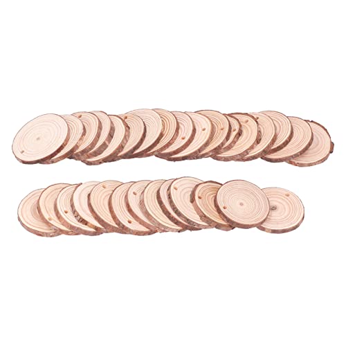 RespiceFinem 30 PCs Holzspänen DIY Pure natürliche kreative Holzhandwerksmalerei Runde Kiefern Holzringe für Dekorationen Handwerk und Tags von Respicefinem