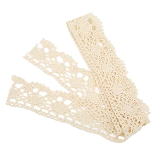 RespiceFinem 4 cm Breite 10 Yards exquisite Baumwollnetz Spitzenbänder mit Vorhangkleidung Tischdecke und dekoration in Weiß (Beige) von Respicefinem