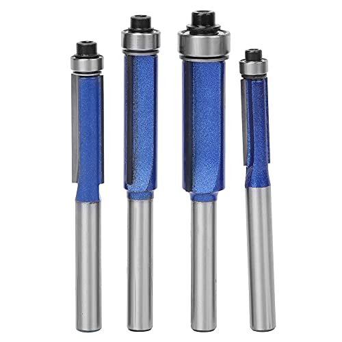 RespiceFinem 4pcs 1/4 Zoll Schaft gerade Flush Trimm Router Bit Holzbearbeitungsschneider -Werkzeuge ideal für MDF Massive Holz Partikett Sperrholzholzholz Türrahmen RespiceFinem 4pcs 1/4 Zoll Schaft gerade Flush Trimm Router Bit Holzbearbeitungsschneider -Werkzeuge ideal für MDF Massive Holz Partikett Sperrholzholzholz Türrahmen von Respicefinem