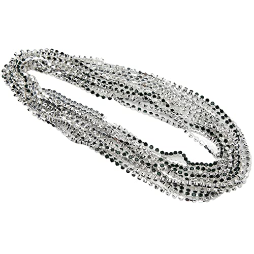 RespiceFinem 5 Meter rund Strassklauenkette Starke Praktikabilität glänzend farbenfrohes Ideal für DIY -Kleidungsdekoration Dunkelgrün (Dunkelgrün auf Silber) von Respicefinem