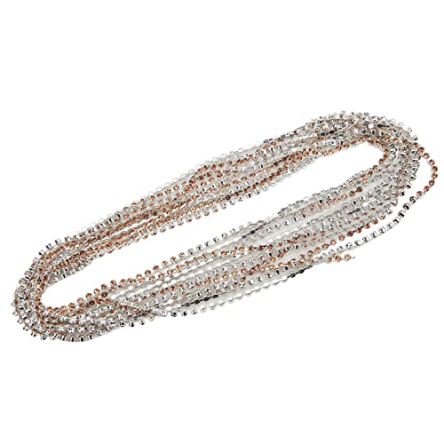 RespiceFinem 5 Meter rund Strassklauenkette Starke Praktikabilität glänzend farbenfrohes Ideal für DIY -Kleidungsdekoration Dunkelgrün (Silver Bottom Champagner) von Respicefinem