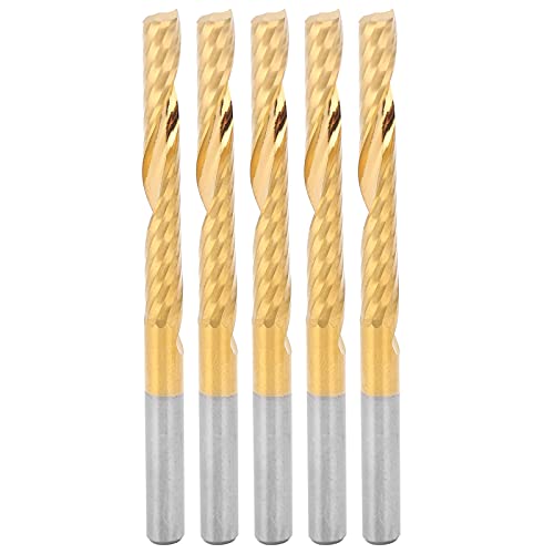 RespiceFinem 5pcs Spiralendmühlen Einflötenmetrischer Hochgeschwindigkeitsstahl mit Schichtspitzen zum Schneiden von Aluminium -Messingkupfer mit 4 mm Durchmesser von 32 mm von Respicefinem