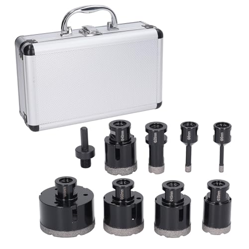 RespiceFinem 8pcs Lochsäge Set Set Set Locheröffner ideal für Marmorkeramikfliesenbohrungen Ausgezeichnet 45 Stahlmaterial mit Konverterschaft für Winkelmühle 6 8 20 35 40 45 50 von Respicefinem