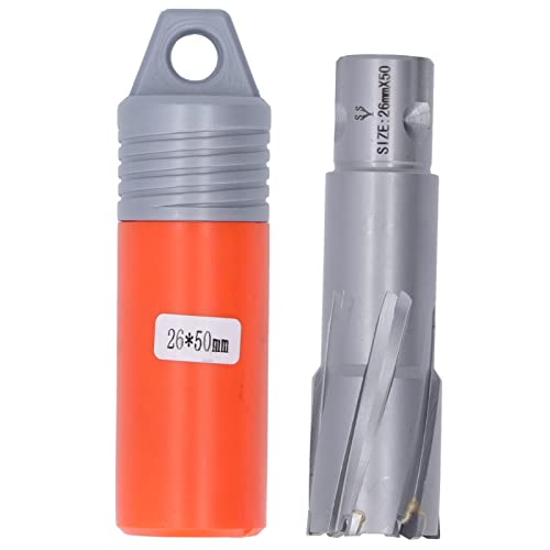 RespiceFinem Carbid Loch Säge Bit Stahlplattenlochschneider Öffner Bit ideal für magnetische Bohrer Hocheffizienz Schnellbohrung mit 50 mm Bohrtiefe 27 mm Durchmesser für Eisen (26mm) von Respicefinem