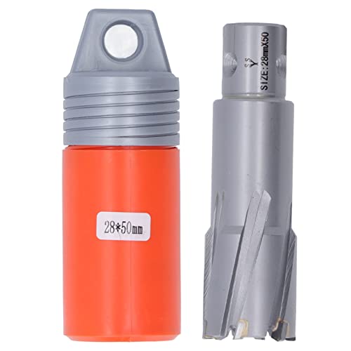 RespiceFinem Carbid Loch Säge Bit Stahlplattenlochschneider Öffner Bit ideal für magnetische Bohrer Hocheffizienz Schnellbohrung mit 50 mm Bohrtiefe 27 mm Durchmesser für Eisen (28mm) von Respicefinem