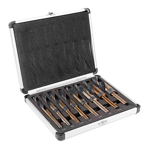 Respicefinem 1/2 Shank HSS Round Handle Twisted Drill Bit Set With Aluminum Box 14 16 18 19 21 22 24 25mm High Speed Cutting Durable For Multiple Materials Suitable For Various von Respicefinem