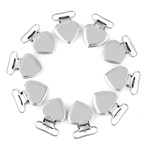 Respicefinem 10 Pcs Metal Heart Shape Insert Pacifier Holder Suspender Clips Ideal for Home Craft Suitable for Children Suspenders Pacifiers Hanging Decorations von Respicefinem