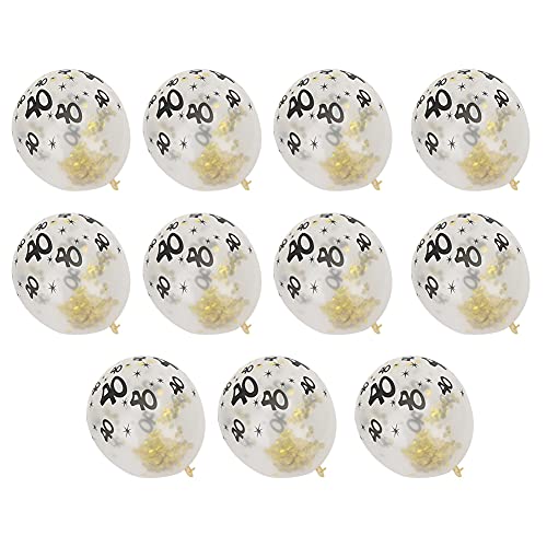 Respicefinem 10 Pieces Latex Transparent Balloons With Number 40 Pattern For Birthday Party And Wedding Anniversary Decor Silver Sequin Ideal For Weddings Parties Birthdays (Golden confetti balls) von Respicefinem