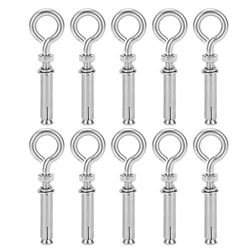 Respicefinem 10 Stück Dehnschrauben mit geschlossenem Haken, Edelstahl 304, Silber, M8 x 60 mm, ideal für Wand-, Beton-Schutzzäune, Diebstahlschutztüren und Regenmarkisen, feste Respicefinem 10 Stück Dehnschrauben mit geschlossenem Haken, Edelstahl 304, Silber, M8 x 60 mm, ideal für Wand-, Beton-Schutzzäune, Diebstahlschutztüren und Regenmarkisen, feste von Respicefinem
