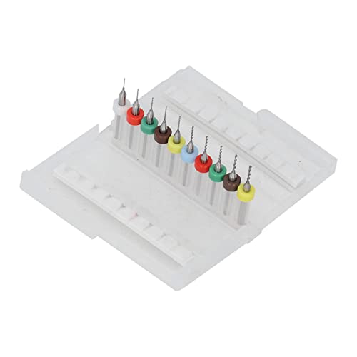 Respicefinem 10-teiliges Spiralbohrer-Set mit 1/8-Zoll-Schaft, Wolframstahl, starker Abrieb, hohe Härte, Bohrer zum Bohren, Schnitzen, Bernstein, Wachs, Leiterplatten, (0.3-1.2mm) von Respicefinem