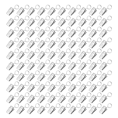 Respicefinem 100 Stück Vorhangklammern aus hochwertigem Metall, robust, langlebig, rostfrei, breite Anwendung, Metallklammern für die Dekoration von Partys zu Hause (Geschlossener Vorhangclip) von Respicefinem