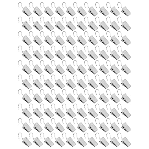 Respicefinem 100 Stück Vorhangklammern aus hochwertigem Metall, robust, langlebig, rostfrei, breite Anwendung, Metallklammern für die Dekoration von Partys zu Hause (Vorhangclip offen) von Respicefinem