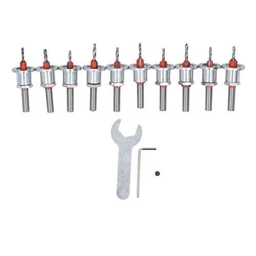 Respicefinem 10PCS Adjustable Stop Tapered Countersink Drill Bits For Wood Plastic Soft Metal Made Of Excellent Alloy Steel With Fine Machining Good Bending And Wear Spiral Slot Respicefinem 10PCS Adjustable Stop Tapered Countersink Drill Bits For Wood Plastic Soft Metal Made Of Excellent Alloy Steel With Fine Machining Good Bending And Wear Spiral Slot von Respicefinem