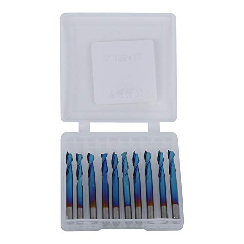 Respicefinem 10Pcs Cemented Carbide 2 Flute Blue Nano Coating 3 175mm Flat Bottom Milling Cutter For PCB SMT CNC Mold Plastic Fiber Carbon Fiber Printed Circuit Board Respicefinem 10Pcs Cemented Carbide 2 Flute Blue Nano Coating 3 175mm Flat Bottom Milling Cutter For PCB SMT CNC Mold Plastic Fiber Carbon Fiber Printed Circuit Board von Respicefinem