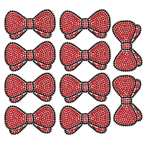 Respicefinem 10Pcs Rhinestone Patch Iron On Crystal Applique Cartoon Decoration for DIY Craft Featuring Rainbow Horse Panda and Bowknot Designs Ideal for Clothes Pillow Shoes (Bow) von Respicefinem