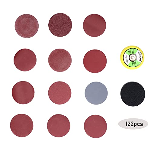 Respicefinem 122Pcs Sandpaper Disc Kit With Abrasive Pad Polishing Sanding Paper Round 2in Ideal For Grinding And Polishing Metal Non Metal Wood Rubber Leather Plastic Stone Glass Respicefinem 122Pcs Sandpaper Disc Kit With Abrasive Pad Polishing Sanding Paper Round 2in Ideal For Grinding And Polishing Metal Non Metal Wood Rubber Leather Plastic Stone Glass von Respicefinem