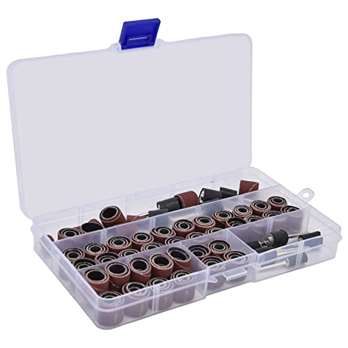 Respicefinem 132-teiliges Schleiftrommel-Set mit 120 Schleifhülsen und 12 Dornen, Rotationswerkzeug-Zubehör, ideal für glatte Oberflächen, gebogene Kanten und zum Polieren von Respicefinem 132-teiliges Schleiftrommel-Set mit 120 Schleifhülsen und 12 Dornen, Rotationswerkzeug-Zubehör, ideal für glatte Oberflächen, gebogene Kanten und zum Polieren von von Respicefinem