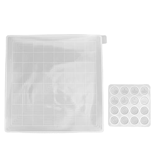 Respicefinem 2-teiliges transparentes DIY-Epoxidharz-Tropfenkleber-Silikonguss-Damebrett-Set, Silikonmaterial, hervorragende Leistung, hitzebeständig, einfach zu verwenden und zu Respicefinem 2-teiliges transparentes DIY-Epoxidharz-Tropfenkleber-Silikonguss-Damebrett-Set, Silikonmaterial, hervorragende Leistung, hitzebeständig, einfach zu verwenden und zu von Respicefinem