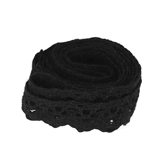 Respicefinem 20 Yards schwarzes Spitzenband aus Baumwollfaden, dekoratives Zubehör für Kleidung, Geschenkdekoration, DIY-Projekte mit klarem Muster, weiche Haptik und langlebige, von Respicefinem