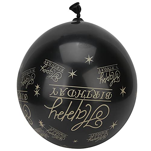 Respicefinem 20Pcs Latex Balloons With English Words Pattern Ideal For Birthday Party Anniversary Decorations Black And Golden Colors (Black) von Respicefinem
