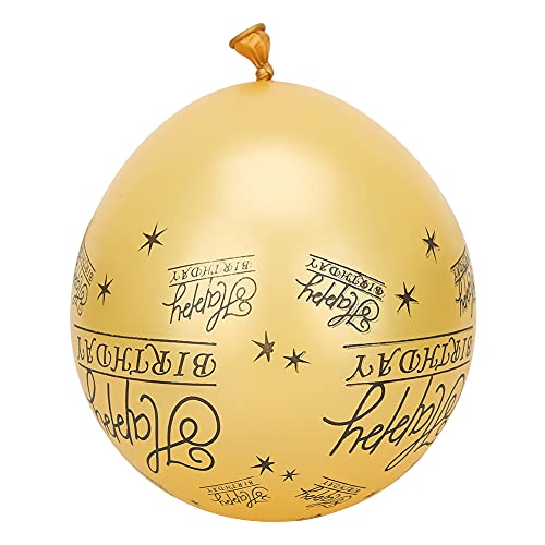 Respicefinem 20Pcs Latex Balloons With English Words Pattern Ideal For Birthday Party Anniversary Decorations Black And Golden Colors (Gold) von Respicefinem