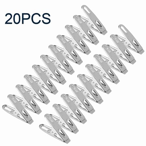Respicefinem 20pcs Stainless Steel Clothes Pegs Clamps Resistant Long Lasting For Hanging Clothes Underwear Socks Bed Sheets In Household Drying Racks Respicefinem 20pcs Stainless Steel Clothes Pegs Clamps Resistant Long Lasting For Hanging Clothes Underwear Socks Bed Sheets In Household Drying Racks von Respicefinem