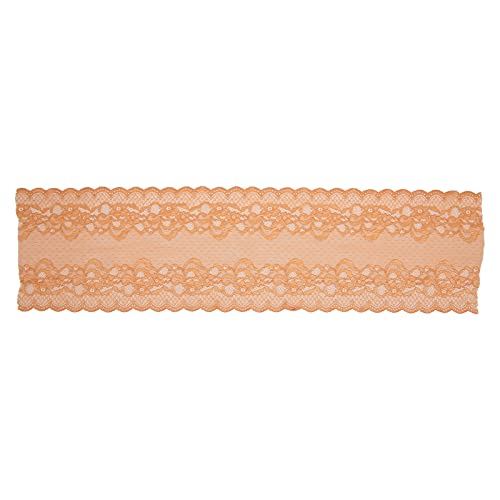 Respicefinem 23 cm Breite, 9,1 m, dehnbar, zuschneidbar, DIY-Handarbeit, Netz-Nylon-Spitzenstoff, breit, dehnbar, zum Nähen von Kissen, blaue Lagune, ideal für verschiedene (Cremige Tomatenbraun) von Respicefinem