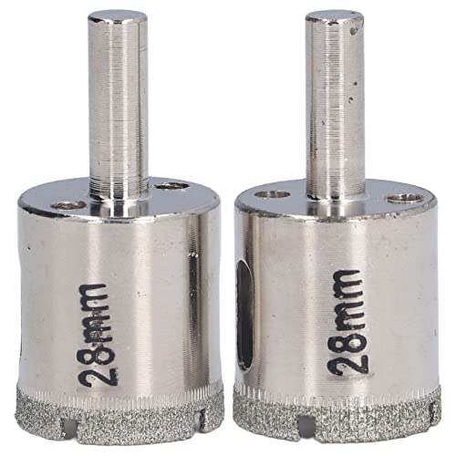 Respicefinem 2Pcs 28mm Glass Hole Saw Drill Bit Stainless Steel Emery Hole Opener Ideal for Marble Granite Ceramic and Other Materials Respicefinem 2Pcs 28mm Glass Hole Saw Drill Bit Stainless Steel Emery Hole Opener Ideal for Marble Granite Ceramic and Other Materials von Respicefinem