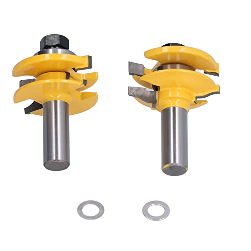 Respicefinem 2Pcs 2in Shank Router Bit Woodworking Milling Cutter Ideal for Panel Cabinet Door with Gaskets Multiple Usages Durable Materials Standard Shank Anti Backlash Design von Respicefinem