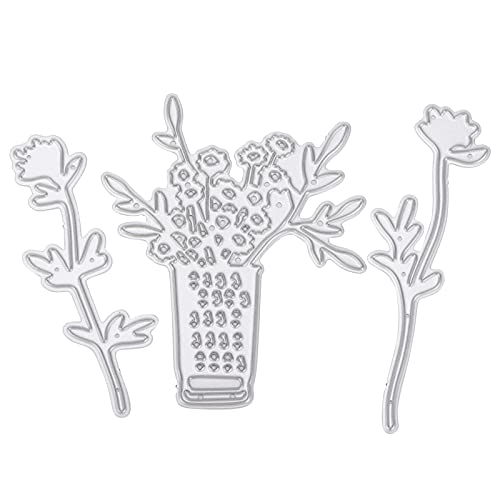 Respicefinem 3-teiliges Stanzformen-Set in Vasenform, Prägeschablone aus Karbonstahl, DIY-Schnitzkarten-Stanzset, ideal für Sammelalben, Leder, Papierkarten und mehr von Respicefinem