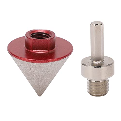 Respicefinem 48MM Diamond Beveling Bit With Converter 60 Degree Angle Cone Chamfer Milling Bit For Marble Glass With Metric Thread M14 And 3/8in Hex Shank Converter Ideal For (5/8 to 11in) von Respicefinem