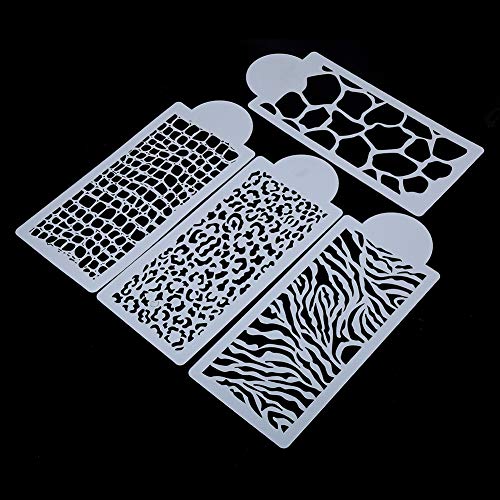 Respicefinem 4pcs DIY Cookie Flower Fondant Side Reusable Baking Cake Stencils And Safe Food Grade PVC Material Ideal For Wedding Cake Decorations And Various Baked Goods A von Respicefinem