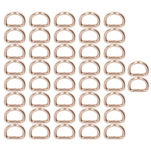 Respicefinem 50 Stück langlebige, tragbare, kompakte, leichte und einfach austauschbare D-Ringe aus Eisen zur Dekoration von Taschen, Kleidungszubehör, Ersatz, geeignet für (Gold) von Respicefinem