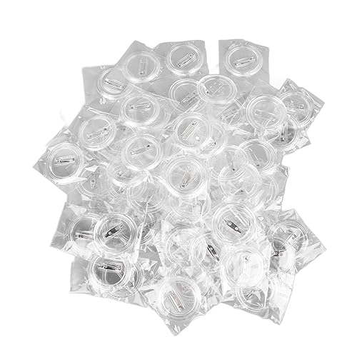 Respicefinem 50er-Pack transparente 3,8 Zoll große Foto-Button-Pins aus Acryl für Heimwerker-Bastel- und Schulprojekte, leicht, kratzfest, anpassbares Badge-Set von Respicefinem