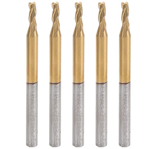 Respicefinem 5Pcs 3Flute Flat End Milling Cutter Round Shank TiPlated Accessories Ideal For Cutting Hardwood Plywood Acrylic Plastic Fiber Resin PCB And Suitable For 3D Relief And Respicefinem 5Pcs 3Flute Flat End Milling Cutter Round Shank TiPlated Accessories Ideal For Cutting Hardwood Plywood Acrylic Plastic Fiber Resin PCB And Suitable For 3D Relief And von Respicefinem